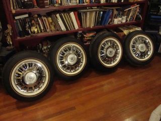 Cadillac DeVille Chrome OEM wheels and Vogue Tires NEW 15 inch