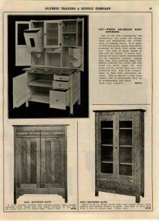 1915 AD Olympic Kozy Kitchen Cupboard White Enamel Safe Hoosier Yype