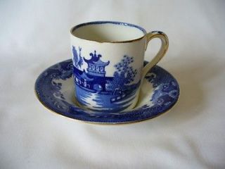   & White Coffee Canister   Willow Pattern   Burleigh Ware   c 1930s