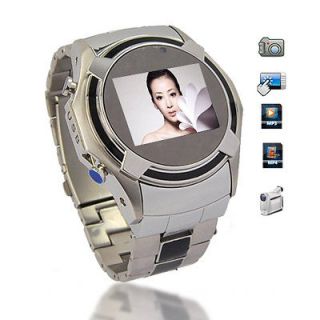 S760 Metal Watch Cell Phone Quad Band Unlocked Touch Scr FM  MP4 
