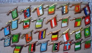 30 () different tin pins with country flags see photo