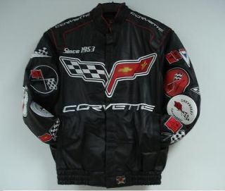 SIZE 2XL GM CHEVROLET CORVETTE EMBROIDERED LEATHER JACKET XXL
