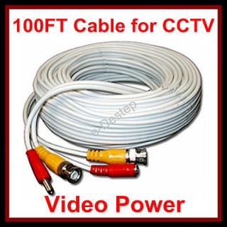 100FT CCTV Premade Cable Video Power Cables for CCTV Security Cameras 