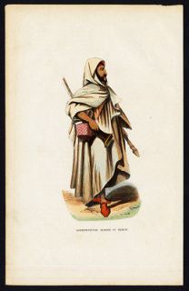 Antique Costume Print ARABIAN MAN BEDOUIN Wa​hlen 1843