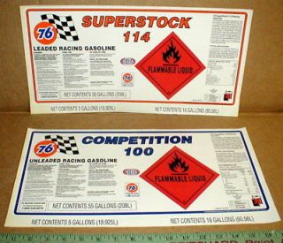   100 114 Octane Gasoline Drag NASCAR auto racing sticker Rare