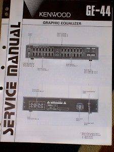 Kenwood GE 44 Graphic Equalizer Service/Parts Manual