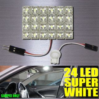 XENON WHITE 24 LED PANEL LIGHTS INTERIOR MAP DOME 3X ADAPTERS (Fits 