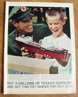 1961 Texaco Gasoline Toy Tanker Ad AMF/Wen Mac North Dakota $3.98