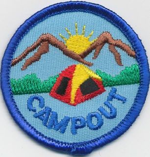 Girl Boy Cub CAMPOUT Camp out Fun Patches Crests Badges SCOUT GUIDES 