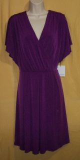 Calvin Klein womens muy mulberry purple split sleeve top stretch zip 