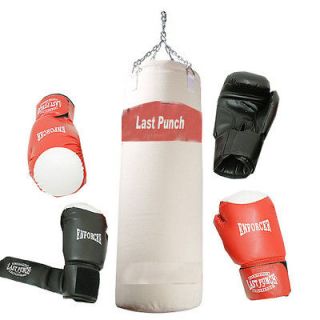   of Heavy Duty Pro Boxing Gloves & Pro Canvas Punching Bag with Chains