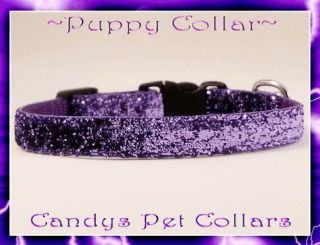Handmade * Purple Sparkle Chihuahua Teacup Puppy Dog Collar 6.5 8