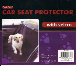 CAR SEAT Vinyl Waterproof PROTECTOR with Velcro. Rear Seat Dog Pet 