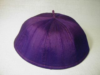 Zucchetto, VESTMENT, Purple, 100% silk, linen lining, 5 sizes