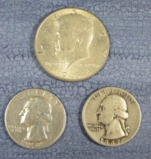 00 Face Value Vintage pre65 90% Silver Coins, c 546