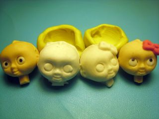 Baby Faces Silicone Mold Gumpaste Fondant Cake polymer & metal clay 