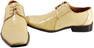 Moretti Collezione Mens Shoes Italia Yellow Croc printed Leather 