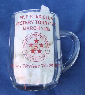 GLASS Mystery Tour Bank Carlinville 5 STAR CLUB MUG CUP