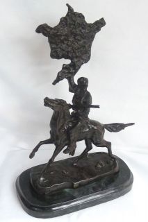 Buffalo Signal bronze sculpture by Frederic Remington