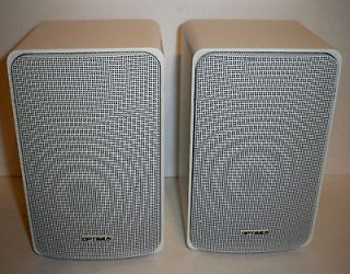 OPTIMUS PRO 7 White Speakers, Model 40 2065, Excellent Condition