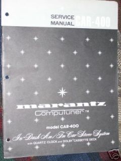 Marantz CAR 400 In Dash Stereo System Service Manual