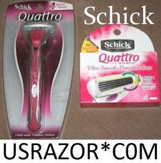 Schick Quattro Blades Women Cartridges+Razor Handle Refills Shaver 