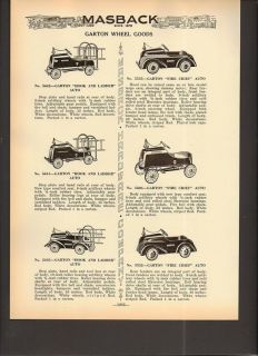 1941 Garton Pedal Cars Fire Chief Truck Hook Ladder ad