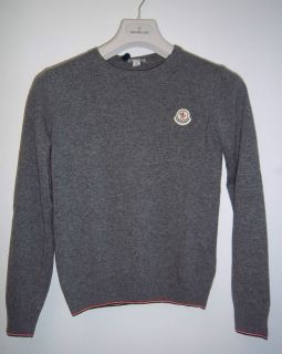 NWT MONCLER JUNIOR GRAY WOOL CASHMERE SWEATER SIZE 8A MONCLER KIDS