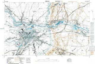 Trench Map WW1, Arras, March 1917, 110,000 scale Ordnance Survey 