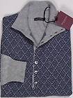   SWEATER $950 BLUE/GRAY 100%CASHMERE 8 BTN POLO JUMPER MED 50e NEW