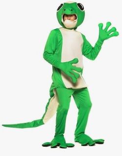 gecko frog lizard party costume adult rango style green hood halloween 