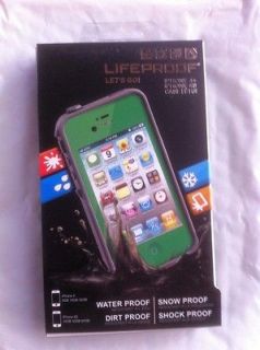   USED Lifeproof Waterproof case iPhone 4S 4 GREEN w headphone adapter