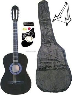 Newly listed NEW BLACK ACOUSTIC GUITAR+STAND+G​IG BAG CASE+STRAP+TUN 