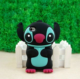   3D Cute Silicone Soft Cover Back Case for iPhone 4 4G 4S Black ST07
