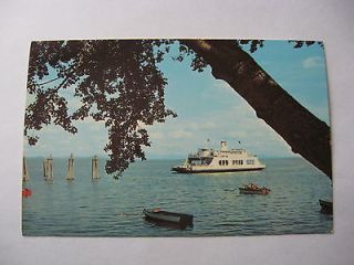 Vintage Postcard ADIRONDACK FERRY BOAT LAKE CHAMPLAIN NEW YORK VERMONT