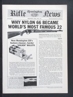 1961 REMINGTON 22 RF NYLON 66 Automatic Rifle magazine Ad hunting 