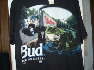 Changes OOP size XL  Budweiser Frog T  Shirt YEEEE HAWW This Bud 