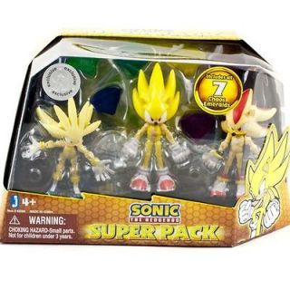 New Sonic the Hedgehog Super Pack   Silver, Sonic & Shadow + 7 Chaos 
