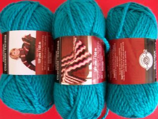 Loops & Threads Charisma bulky yarn, Electric Blue, lot of 3
