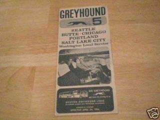 Vintage 1966 Greyhound Bus Schedule #5