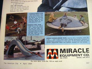 Colorful images kids on Miracle Playground Equipment Grinnell IA 1969 