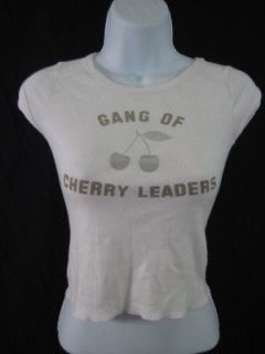 BONPOINT Girls White Gang Of Cherry Leaders Top Sz 8