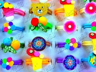   lots bulk jewelry 50pcs mix color polymer clay childrens rings