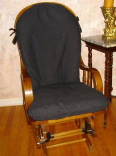 SlipCovers for Glider Rocking Chair Cushions  Black Cotton Blend or 