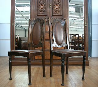 Antique Victorian Chair Oak Dining Carved Tall Back Gothic