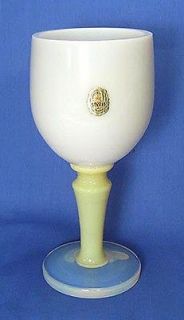 Large Heavy French Opaline Goblet Cristallerie Sevres