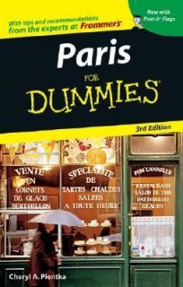 Paris for Dummies by Cheryl A. Pientka 2005, Paperback, Revised