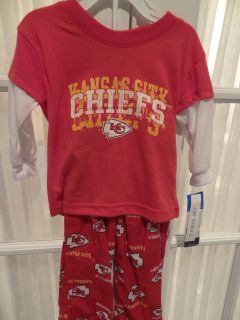 NWT NFL Kansas City Chiefs Toddler Two Piece Pajama Set   Sizes 2T 