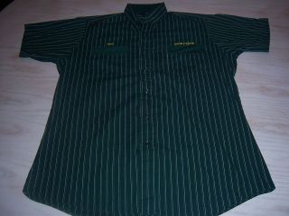 Vintage 80s JOHN DEERE uniform work pearl snap western mens shirt L