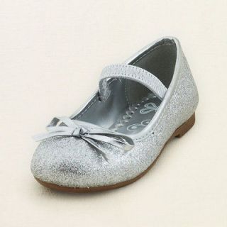 NEW The Childrens Place Baby Girls Sparkle Ballet Flat   Silver size 